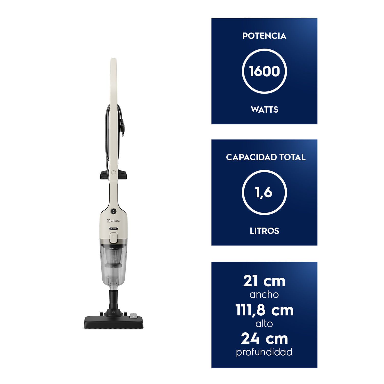 Aspiradora Vertical Con Cable Electrolux 1600w 2 En 1 Con Filtro Hepa Stk24 image number 1.0