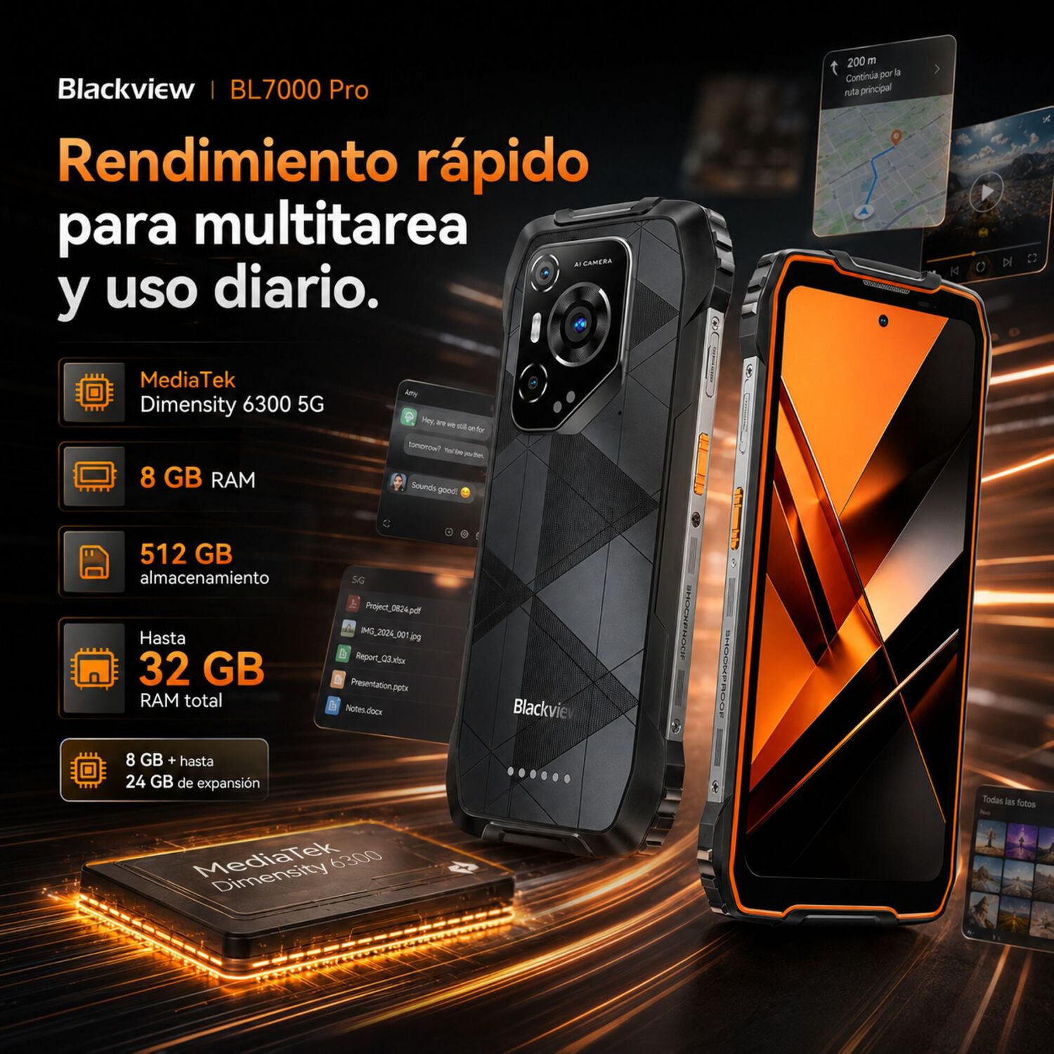 Celular Rugged Blackview Bl7000 Pro 5g 512gb 32gb Ram image number 4.0