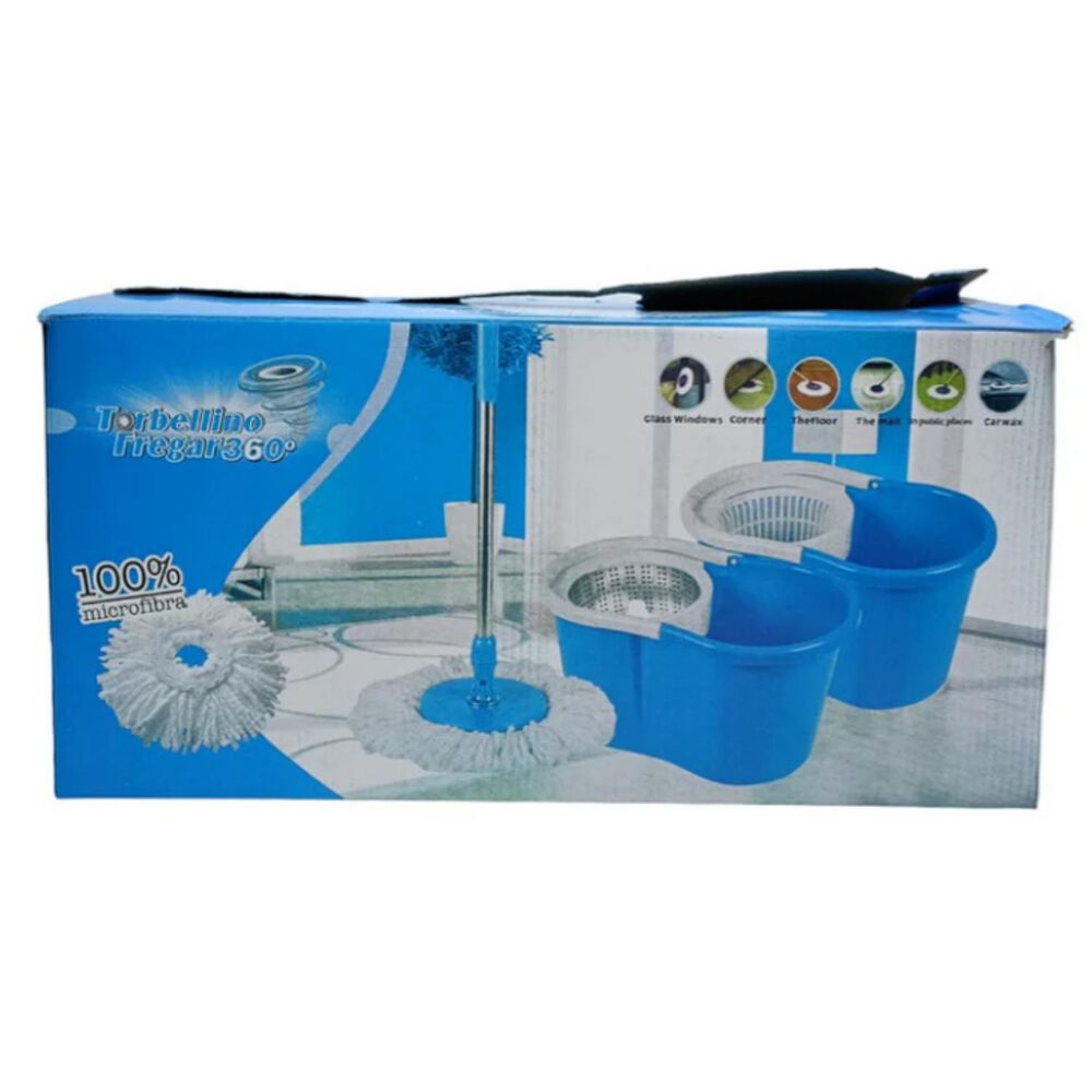 Trapeador De Microfibra Giratorio Con Cubo Y Repuesto image number 2.0