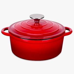 Olla Hierro Redonda Roja