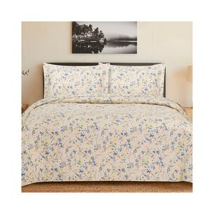 Quilt Andes Estampado Flor Beige King