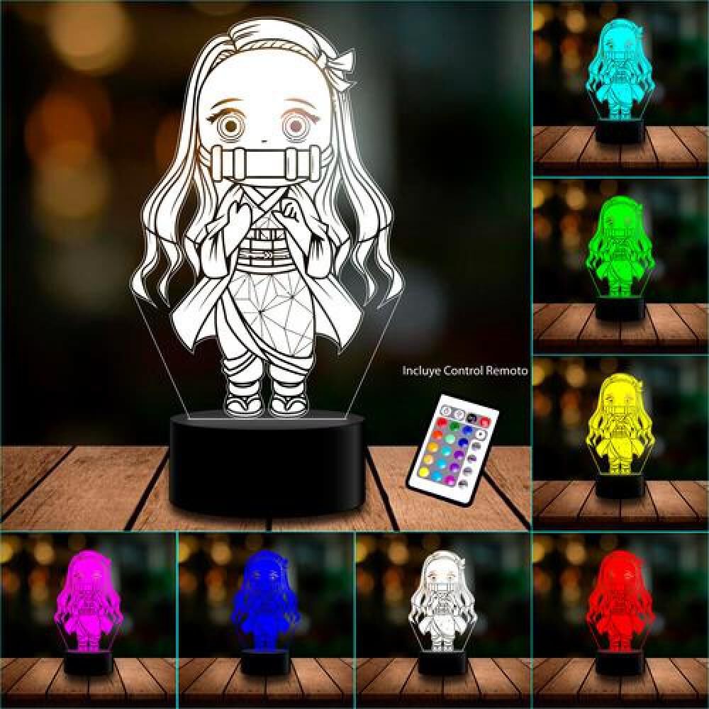 Lampara 3d Nezuko Kawaii Demon Slayer C Remoto 16 Color image number 2.0