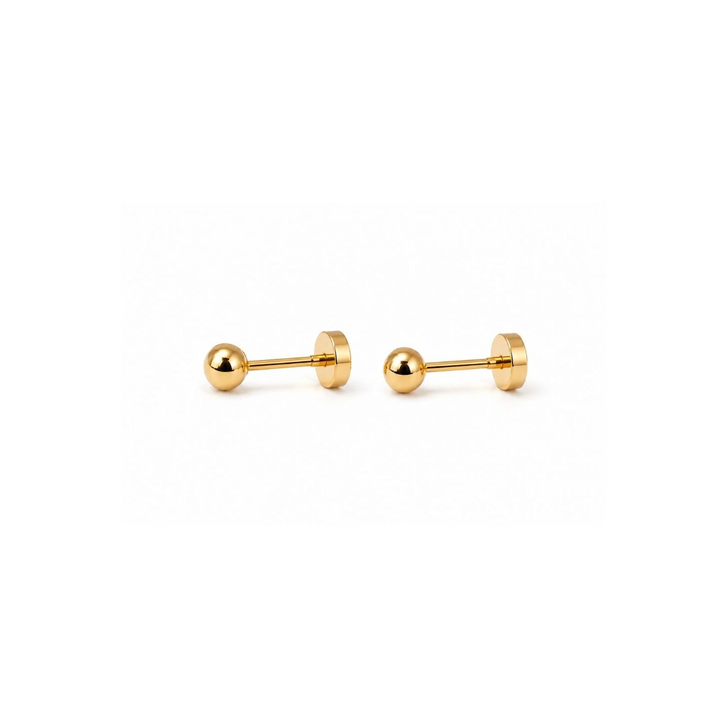 Aros Abridores Bolita 4mm N3 Oro 14k Beb&eacute; Ni&ntilde;a Hipoalerg&eacute;nic Dorado image number 1.0