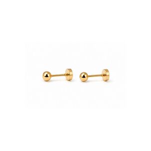 Aros Abridores Bolita 4mm N3 Oro 14k Beb&eacute; Ni&ntilde;a Hipoalerg&eacute;nic Dorado