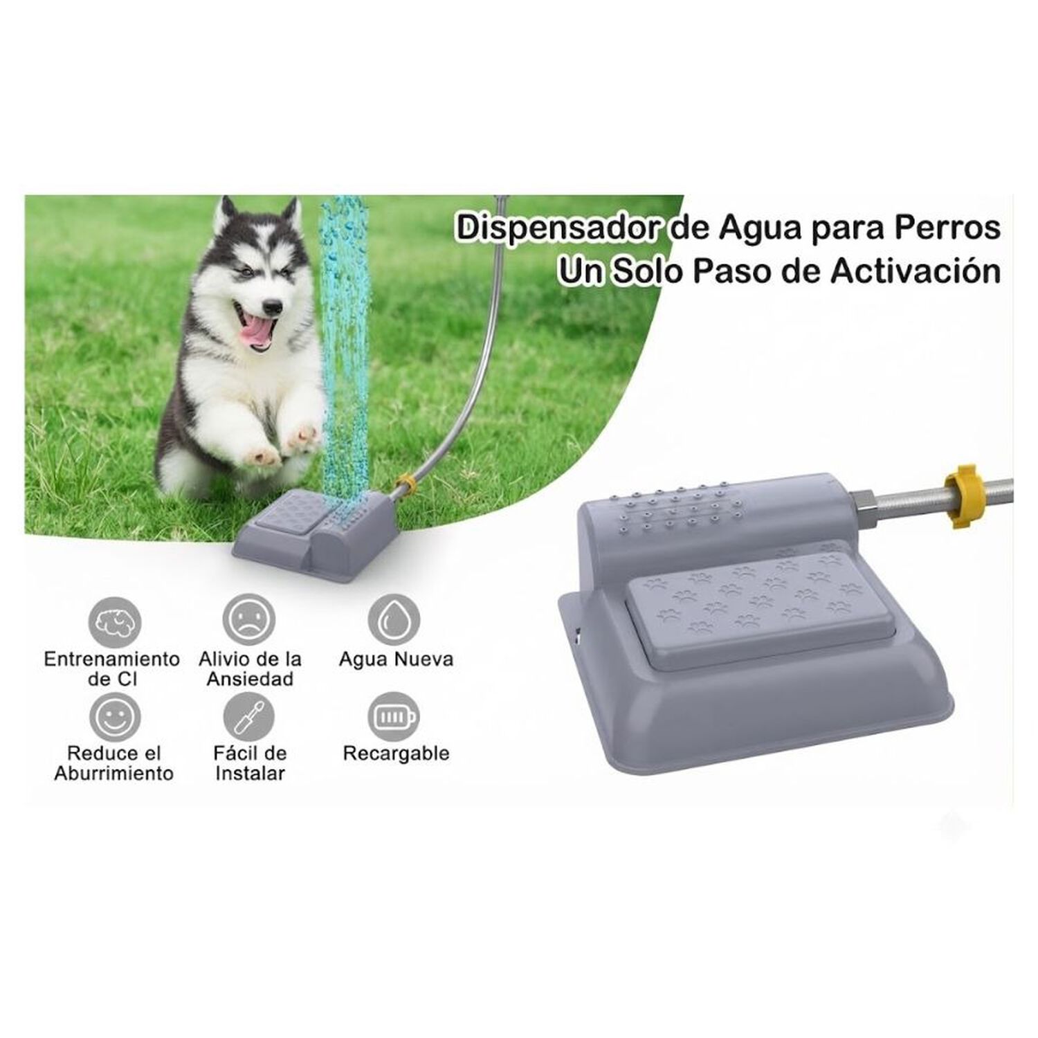 Fuente Bebedero Para Perros Exterior Pedal Autom&aacute;tico Recargable image number 2.0