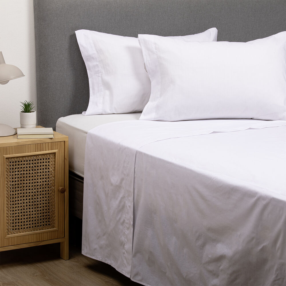 Pack 2 Sabanas Unicolor Arthome Azul + Blanca King 144 Hilos image number 3.0