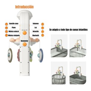 M&oacute;vil Proyector Luz Bluetooth Giratorio Tm188 Lubabycas
