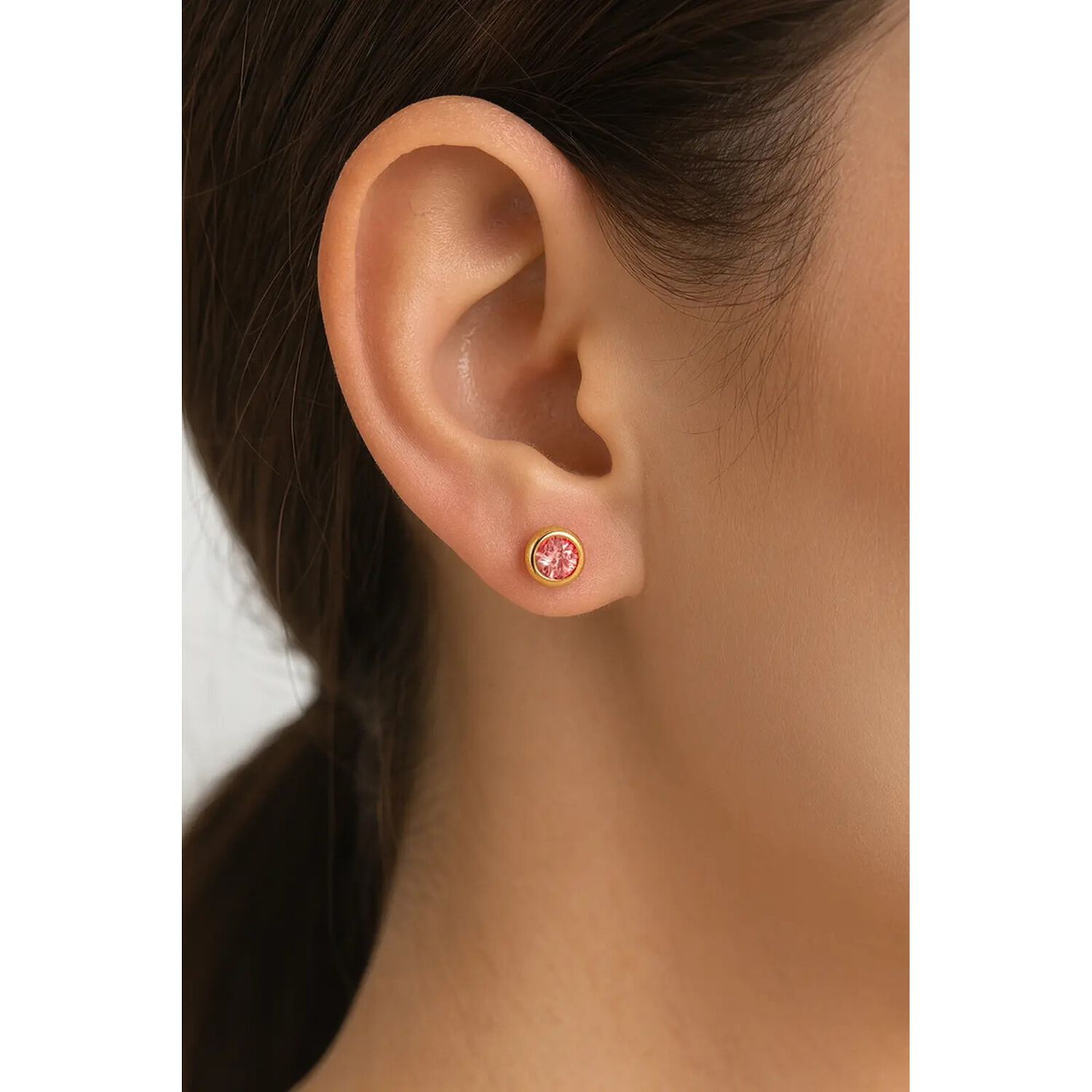 Aros Abridores Punto De Luz 4mm Oro 18k Circ&oacute;n Beb&eacute; Ni&ntilde;a image number 4.0