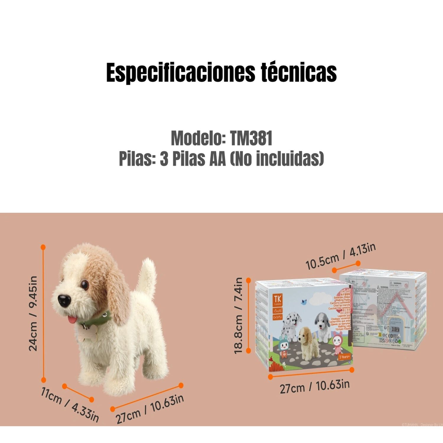 Perro De Peluche Juego De Juguetes Musical Tm381 Lubabycas image number 2.0