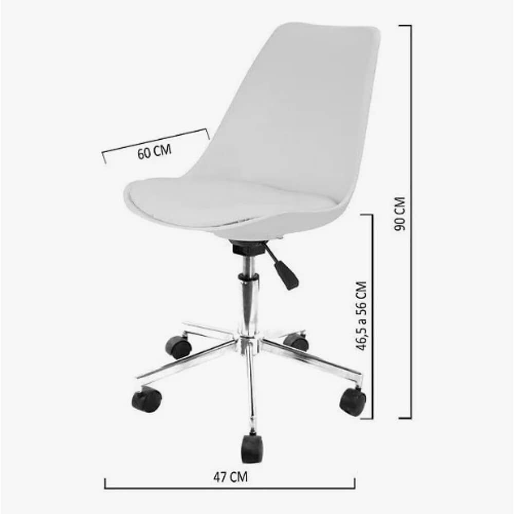 Silla De Escritorio Tulip Acolchada Gris image number 2.0