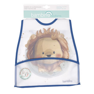Babero De Alimentacion Verde Bambino Leon Niño