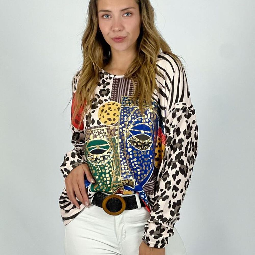 Polera Algodón Print Mascaras image number 8.0
