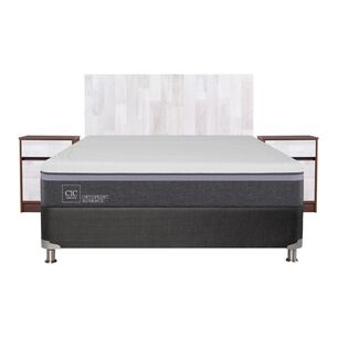 Box Spring Cic Ortopedic Advance B5 / 2 Plazas / Base Normal + Set de Maderas Legno