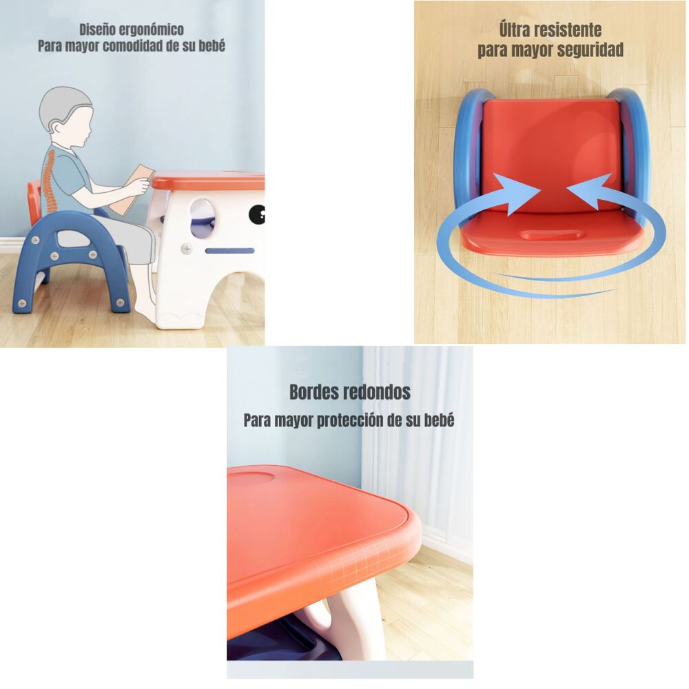 Mesa Con Silla Montessori Para Niños 4 En 1 By Lubabycas image number 4.0