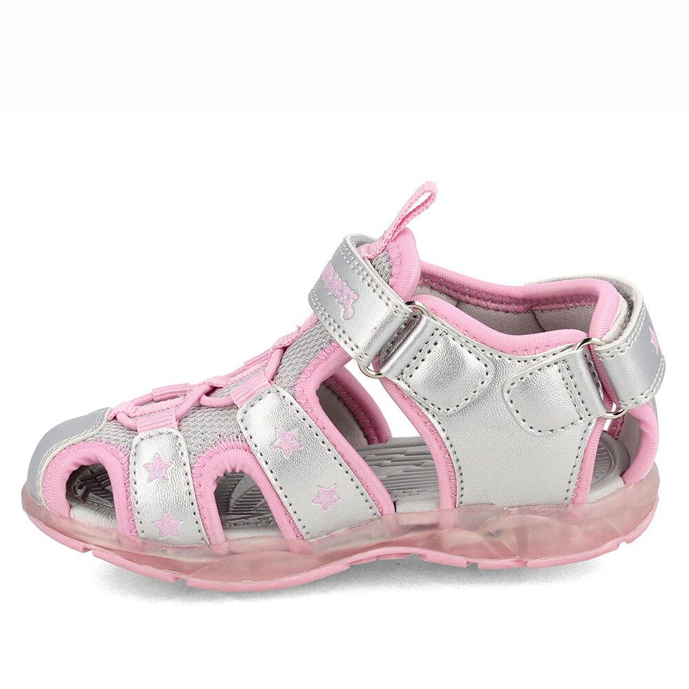 Sandalia Niña Bubblegummers Unai Plateado-rosado image number 1.0