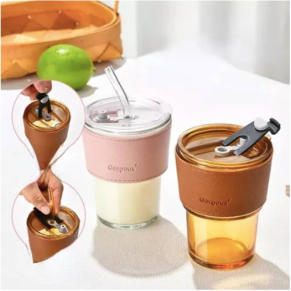 Taza De Vidrio Con Bombilla Transparente Y Cepillo Limpieza image number 3.0