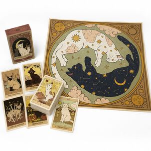 Pack Tarot De Gatos En Espa&ntilde;ol Y Mantel De Gatos 48x48 Cm