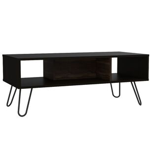 Mesa De Centro 40x101,1x45 Cm Negro Y Caf&eacute; Oscuro