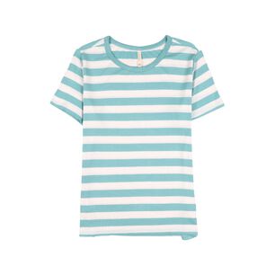 Polera Listada Rib Manga Corta Cuello Redondo Mujer Geeps