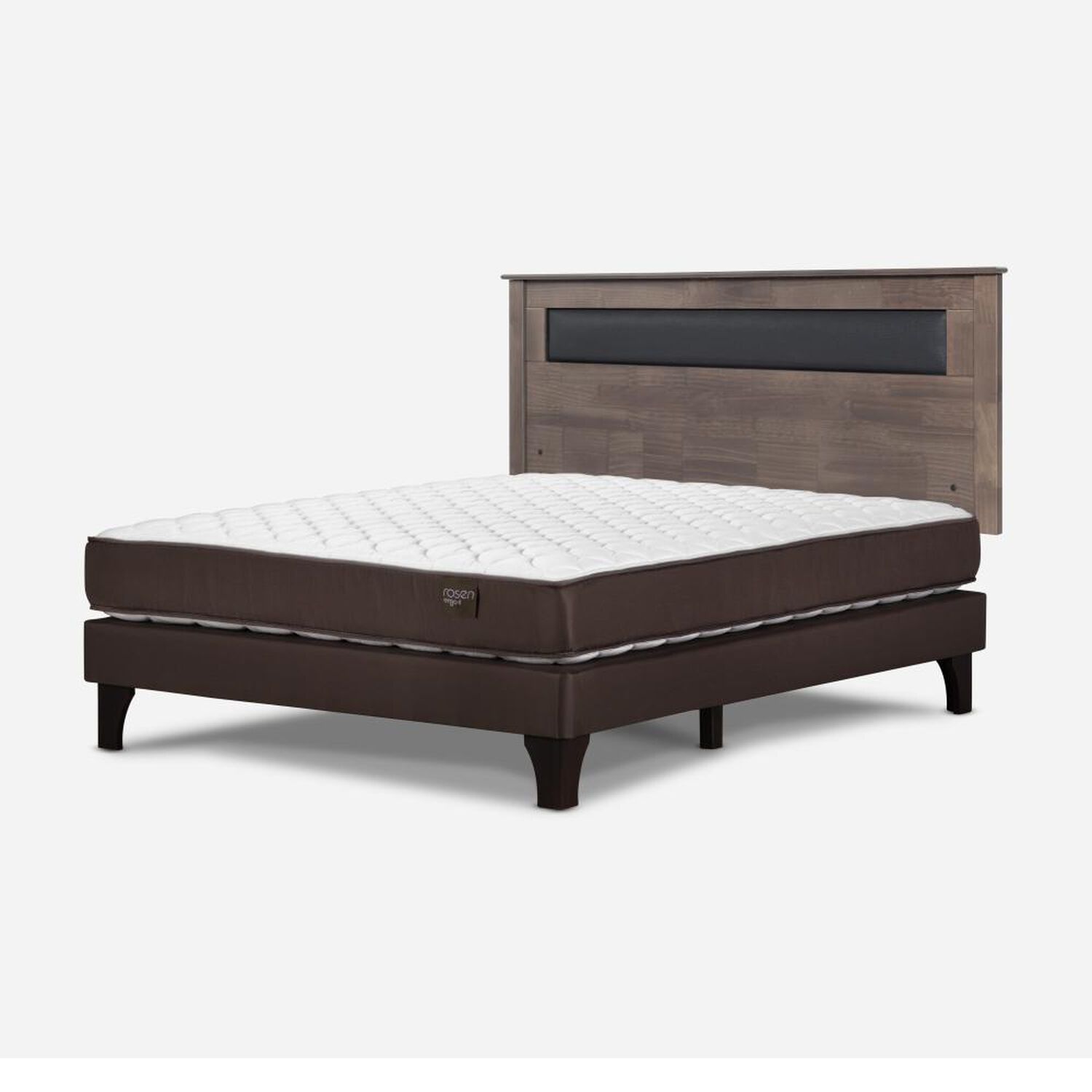 Cama Europea Rosen Ergo T New / 2 Plazas / Base Normal  + Respaldo Ferrara Gris image number 2.0