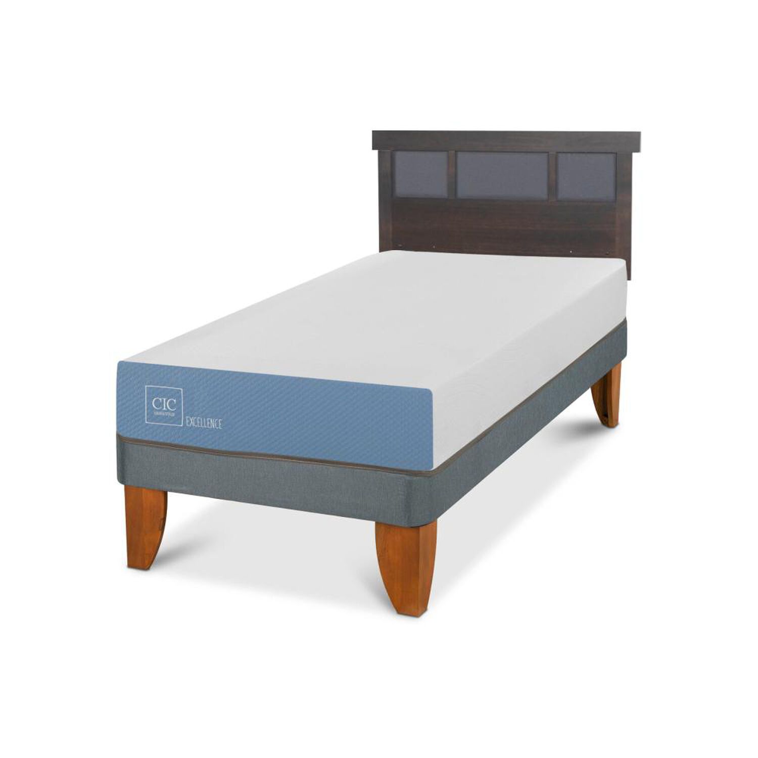 Cama Europea Cic Excellence / 1 Plaza / Base Normal + Respaldo image number 1.0