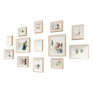 Set Marcos Foto Decorativo Pared 13 Piezas Moderno Beige