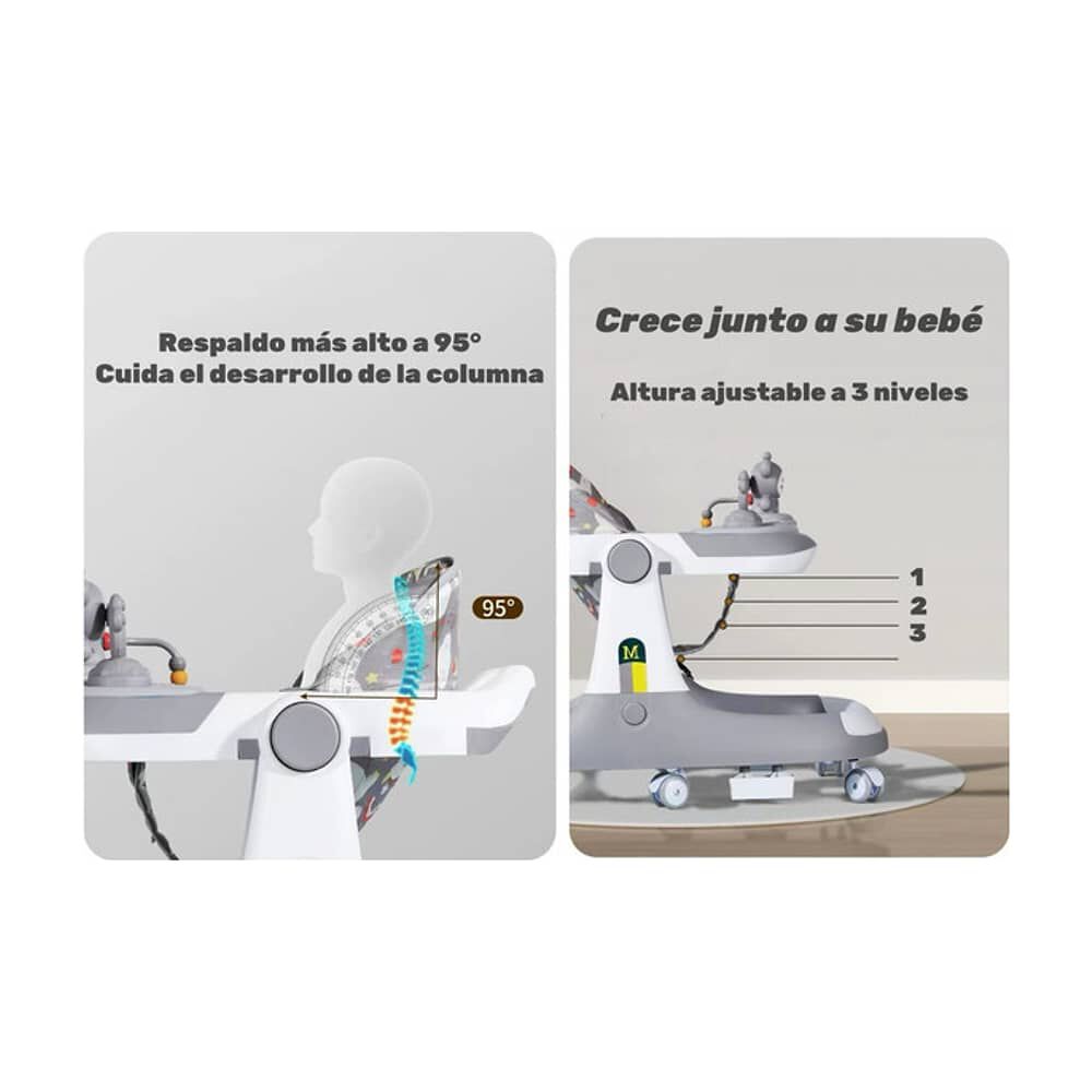 Andador Caminador 5 En 1 Con Apoya Pies Lubabycas Rojo image number 6.0