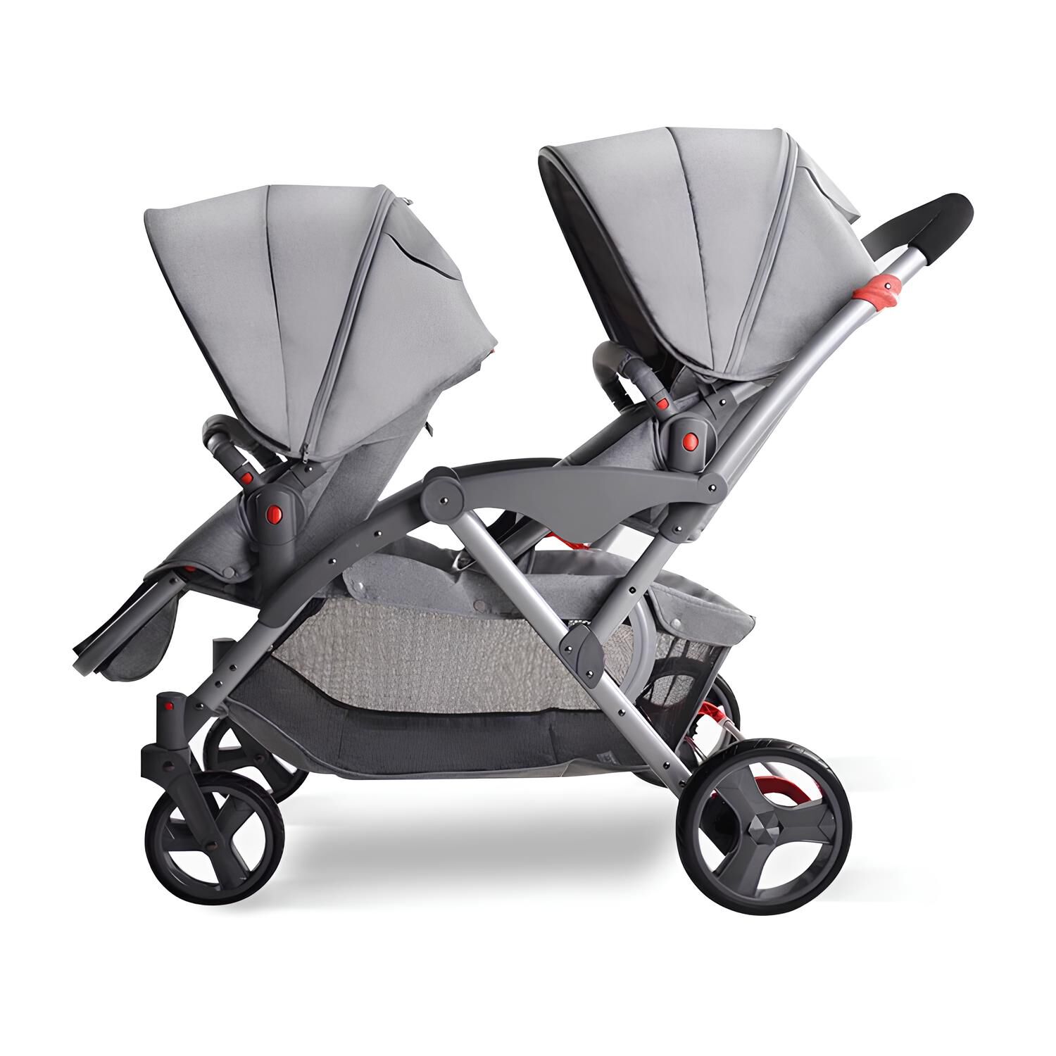 Coche Doble Duo Reclinable 9 Modos En 1 Lubabycas Gris image number 0.0