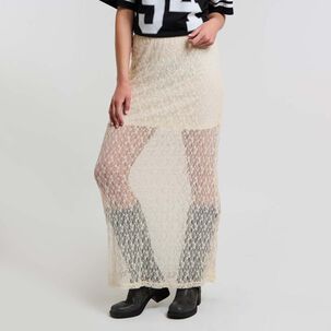 Falda Larga Encaje Tiro Medio Mujer Rolly Go Falda Larga Encaje Tiro Medio Mujer Rolly Go