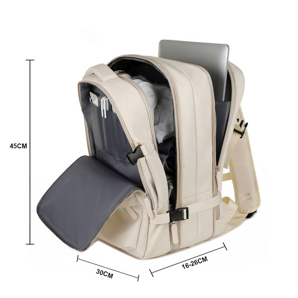 Mochila De Viaje Expandible 39 L Off White Titanfit image number 2.0