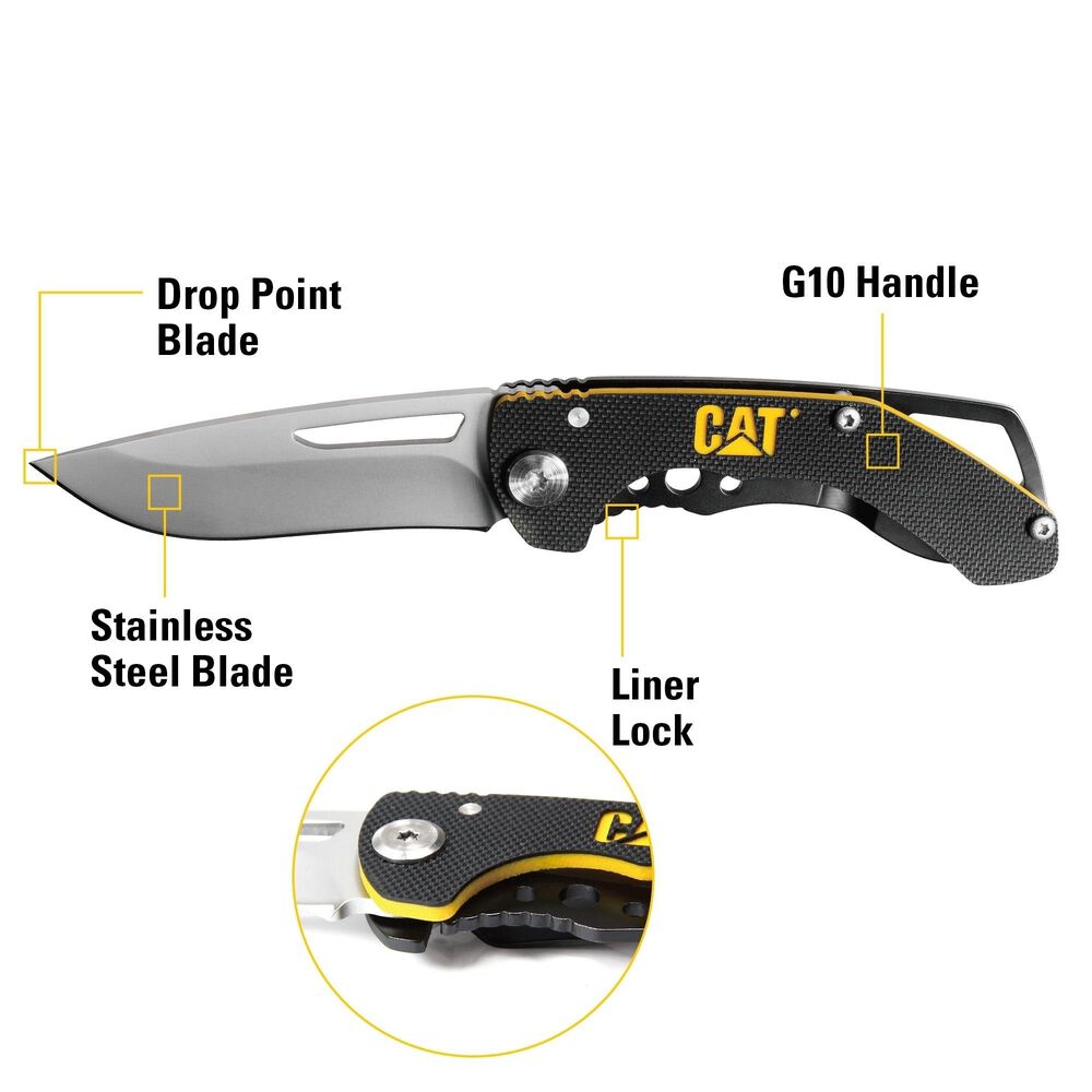 Cuchillo Navaja Plegable Cat 980009 Punta Curva image number 2.0