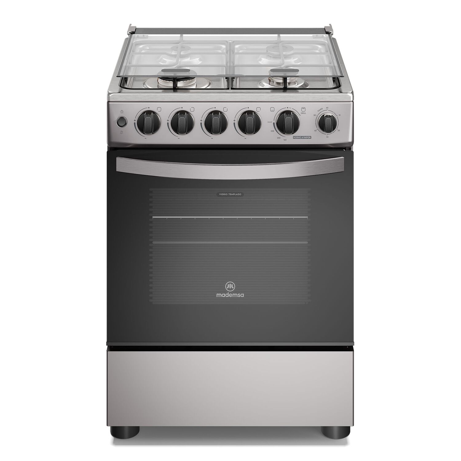 Cocina A Gas 4 Platos Horno Vapor Y Temporizador Fm4tsc Silver image number 0.0
