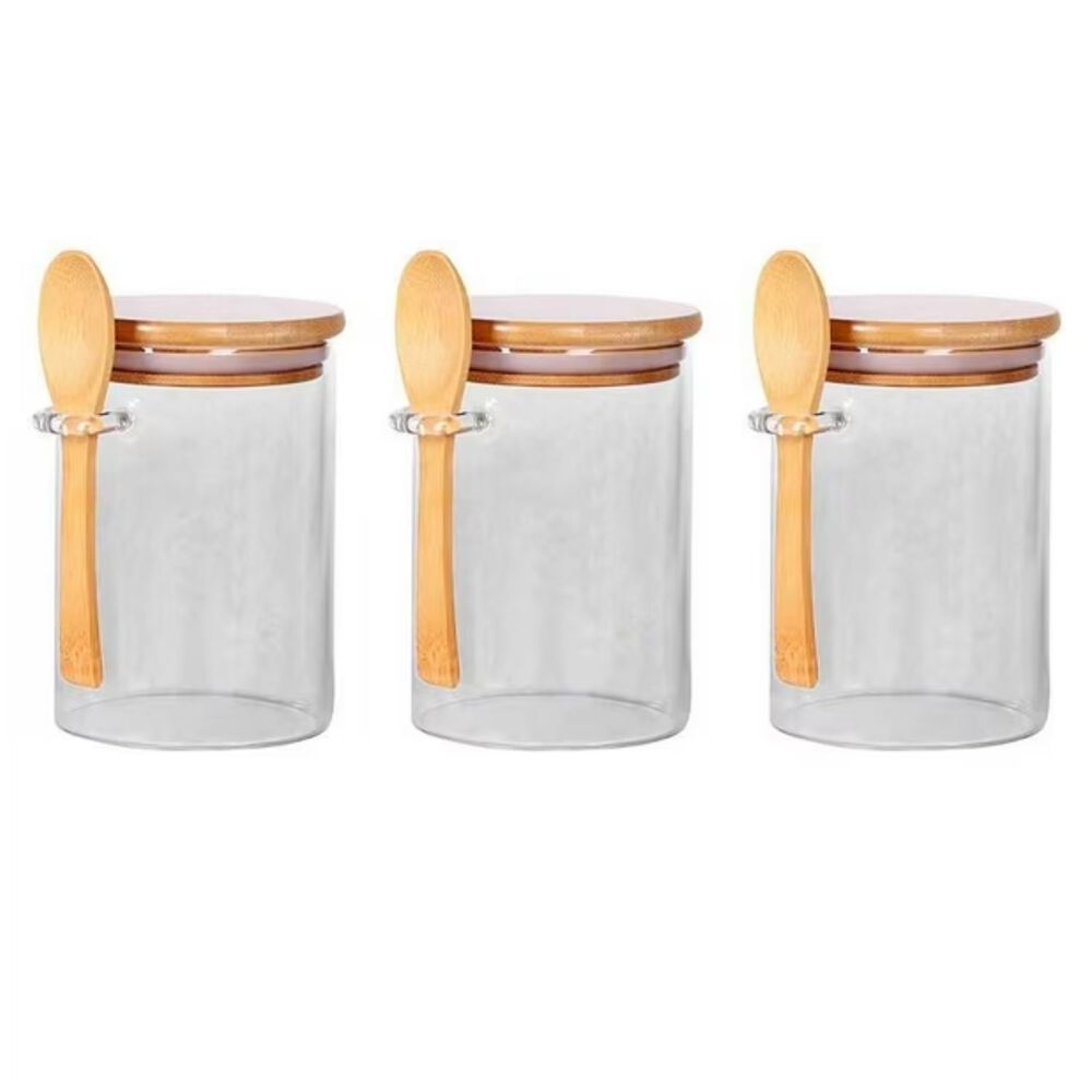 Set 3 Frasco Contenedor Hermetico 700ml 15cm Redondo Cuchara image number 0.0