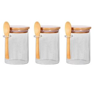 Set 3 Frasco Contenedor Hermetico 700ml 15cm Redondo Cuchara