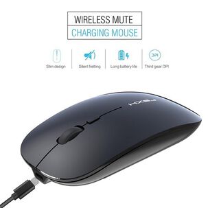 Mouse Raton Recargable Usb Silencioso Dpi Inalámbrico 2,4ghz Y Optico Pc Notebook Bt Ergonómico)