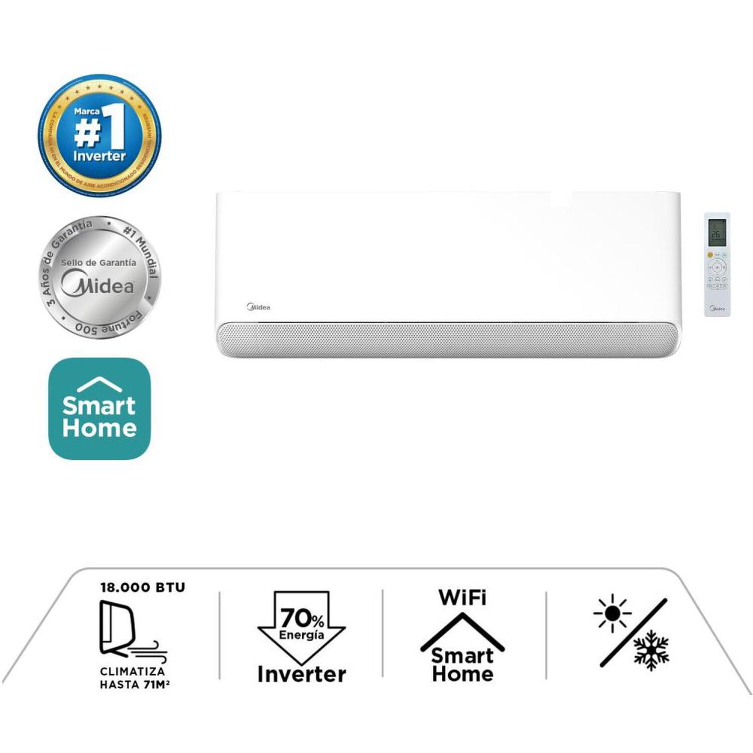 Aire Acondicionado Split Midea Breezeless18k / 18000 BTU image number 4.0