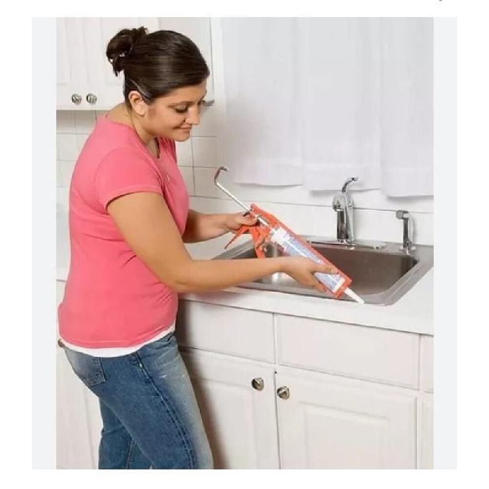 Silicona Sellador Baño Y Cocina Antihongo Transparente Interior Y Exterior Aderex 280ml image number 2.0