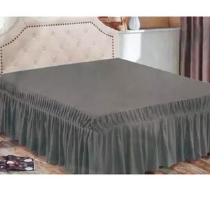 Faldon Liso Cama De 1,5 Plaza