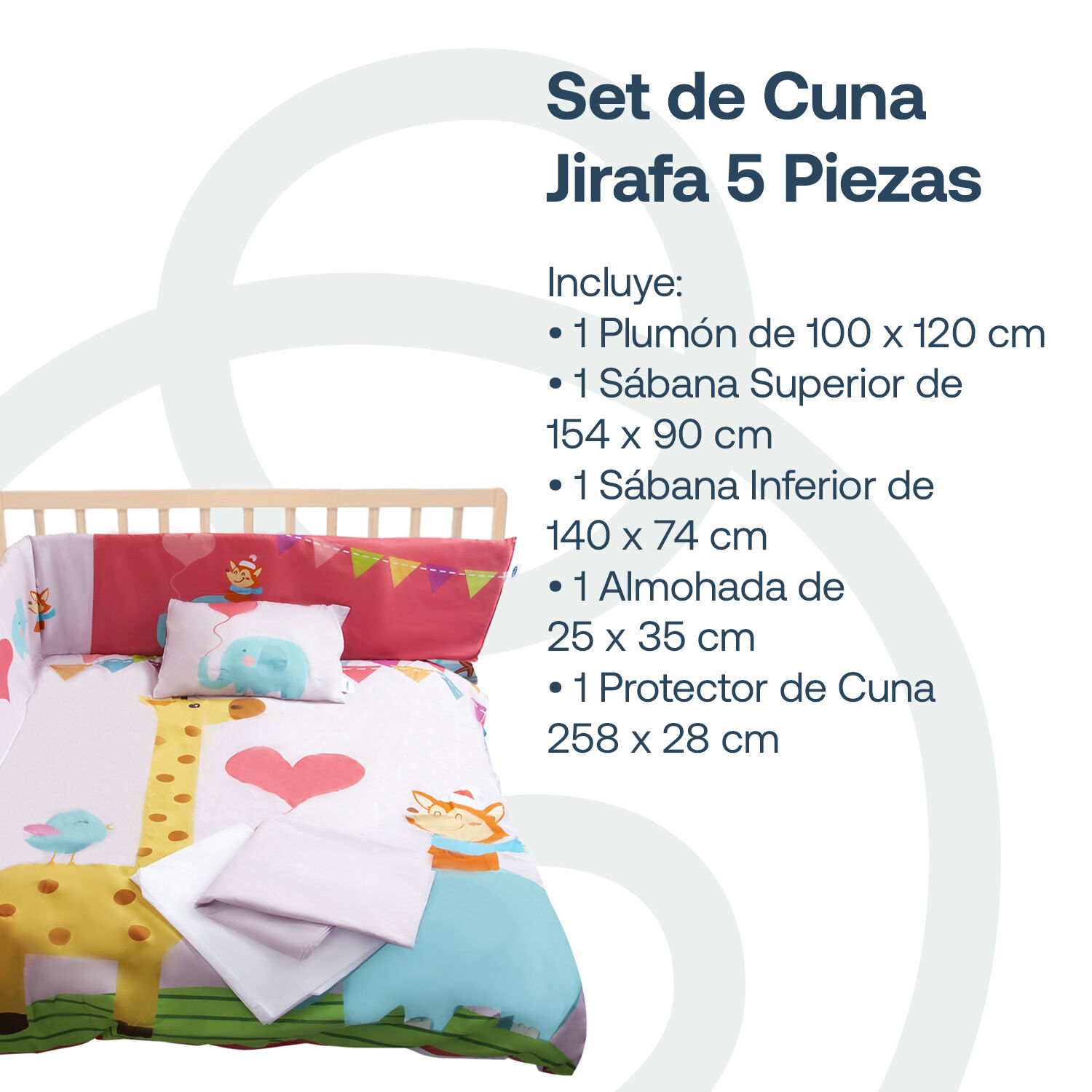 Set De Cuna Jirafa 5 Piezas Bebesit image number 1.0