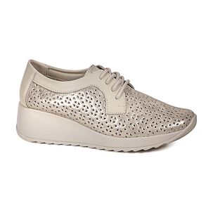 Zapatilla Cuero Geraldinas Dorado