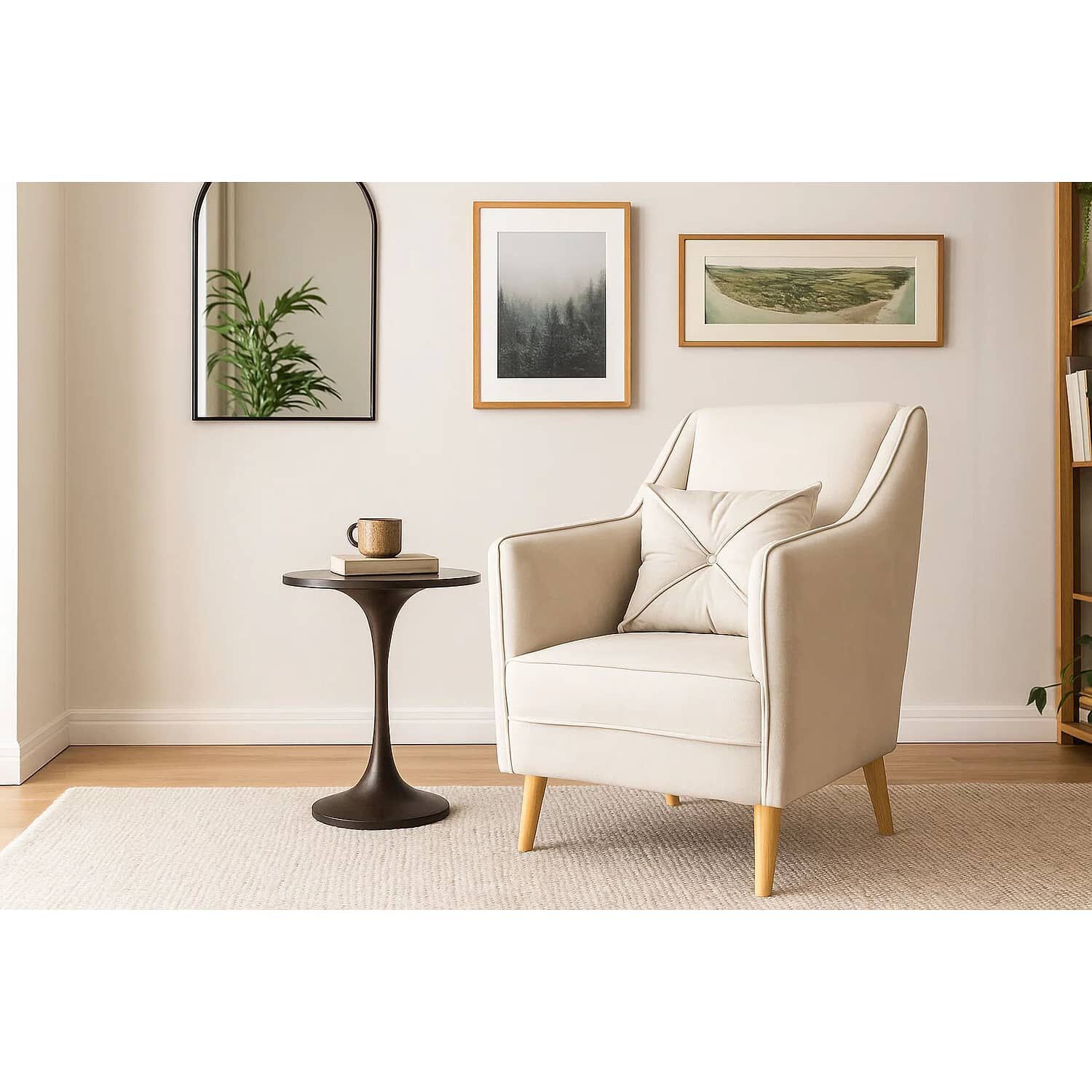 Poltrona Aria Felpa Beige image number 0.0