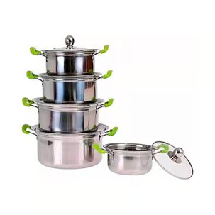 Set De 5 Ollas Acero Inoxidable Cocina Versátil Y Duradera