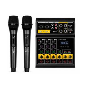 Consola Mixer 4 Canales + 2 Micr&oacute;fonos Inal&aacute;mbricos - Ps
