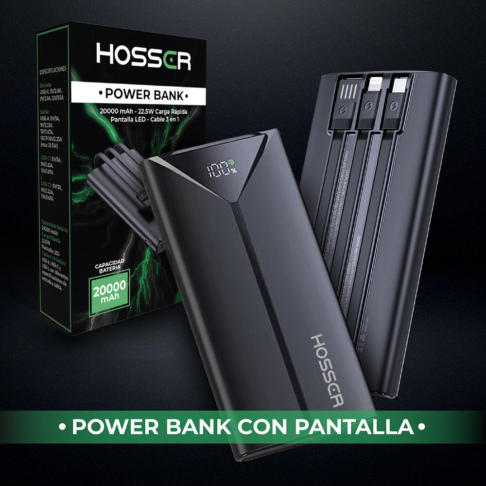 Power Bank 20000mah Hosser Cargador Portatil Celular Externo image number 8.0