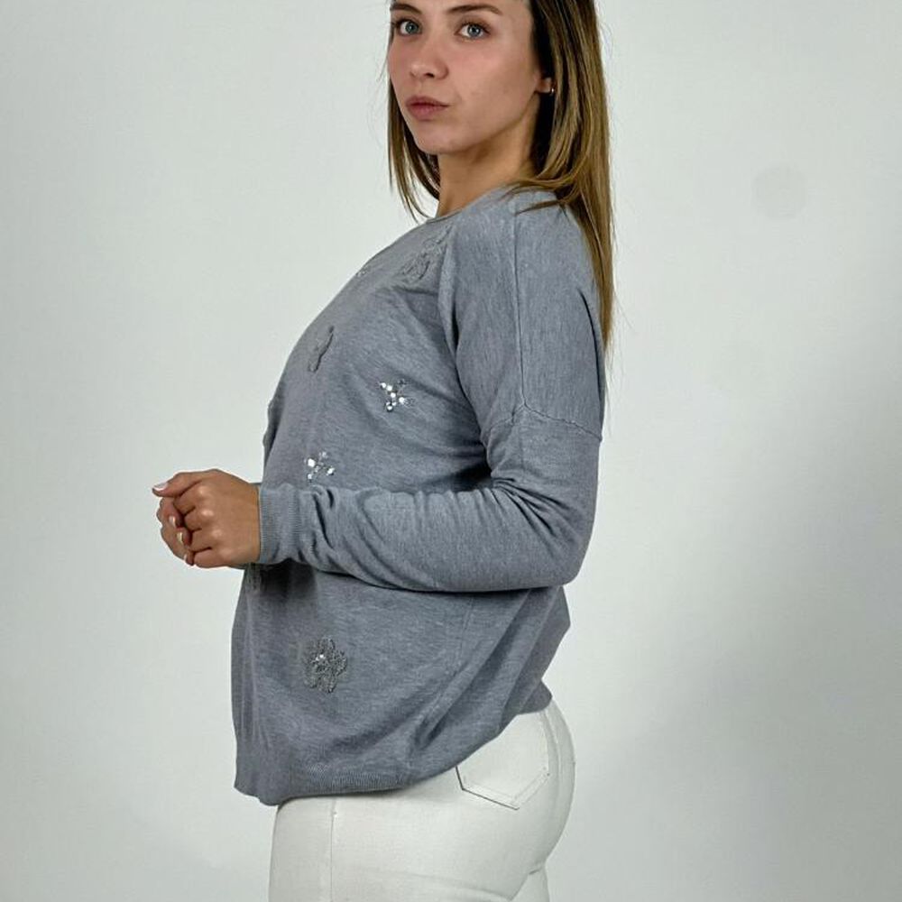 Sweater Spandex Relieve Flores Y Lentejuelas image number 11.0