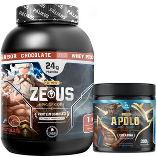Pack Warrior / Proteina Zeus Complex 1kg Chocolate + Creatina Apolo 300g