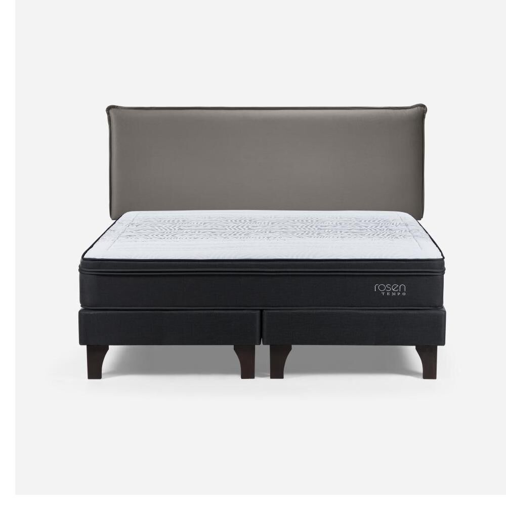 Cama Europea Rosen Tempo / King / Base Dividida + Respaldo Maurice Gris image number 0.0