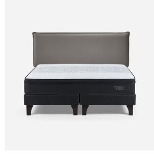 Cama Europea Rosen Tempo / King / Base Dividida + Respaldo Maurice Gris