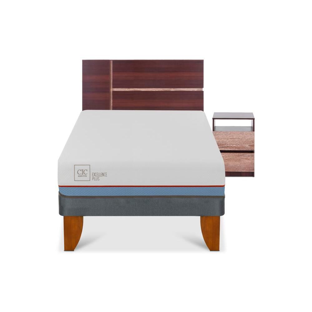 Cama Europea Cic Excellence Plus / 1.5 Plazas / Base Normal + Set De Maderas image number 0.0
