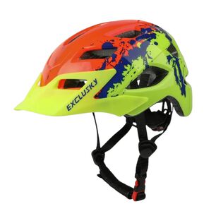 Casco Bicicleta Infantil Exclusky Naranjo Verde